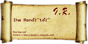 Ihm Renátó névjegykártya